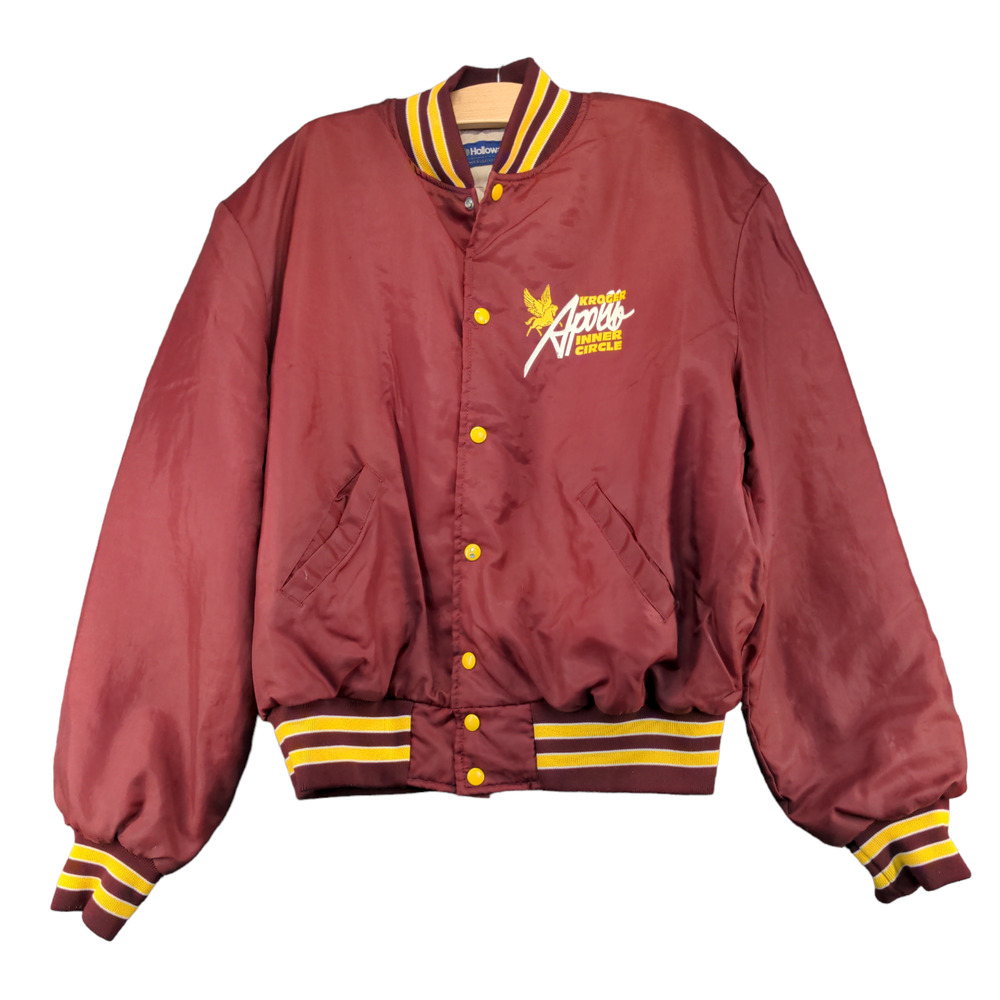 Holloway Men's Kroger Apollo Jacket Red XL Snap Button Nylon Vintage Made USA